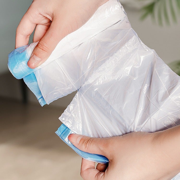 [Quality And Price Selection] Thickened And Enlarged Drawstring Garbage Bags Blue Transparent Color 2 Rolls (50*45Cm) - Image 3